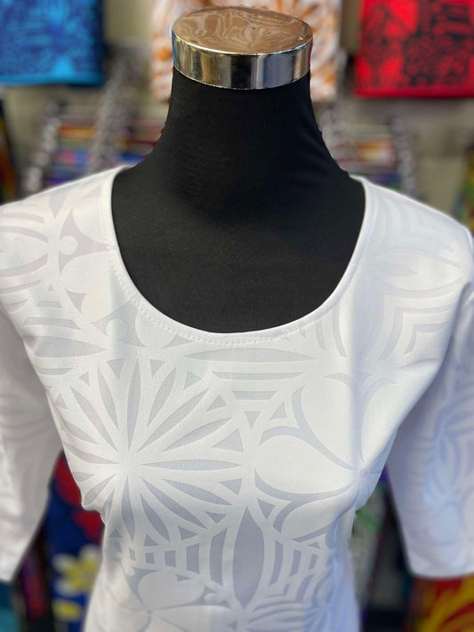 Straight Long Dress with 3/4 Sleeve.