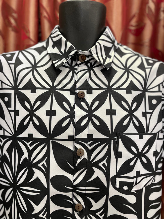 Short Sleeve Shirt - Black & White