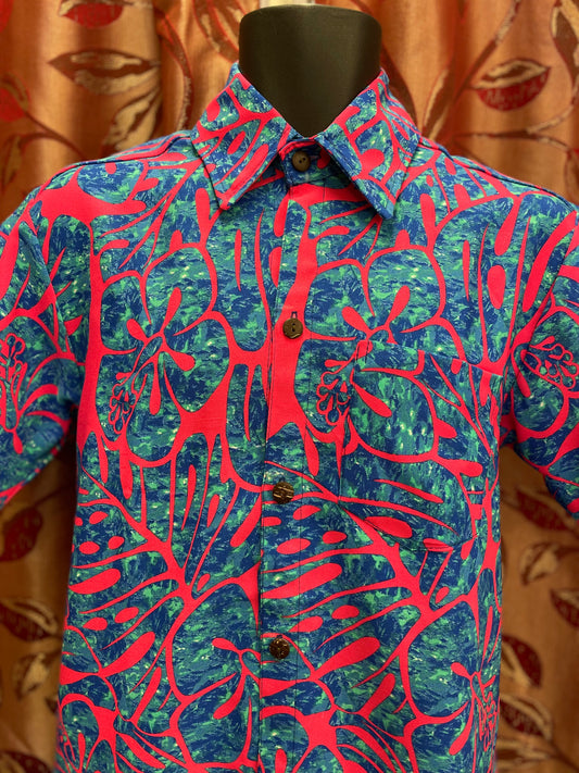 Short Sleeve Shirt - Pink and Blue