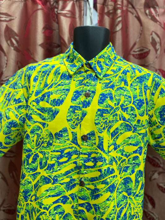 Short Sleeve Shirt - Yellow and Blue