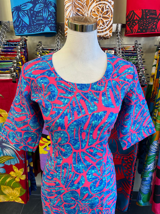 Straight Long Dress with Plain Sleeve