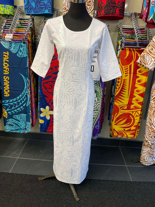 Straight Long Dress with 3/4 Sleeve.
