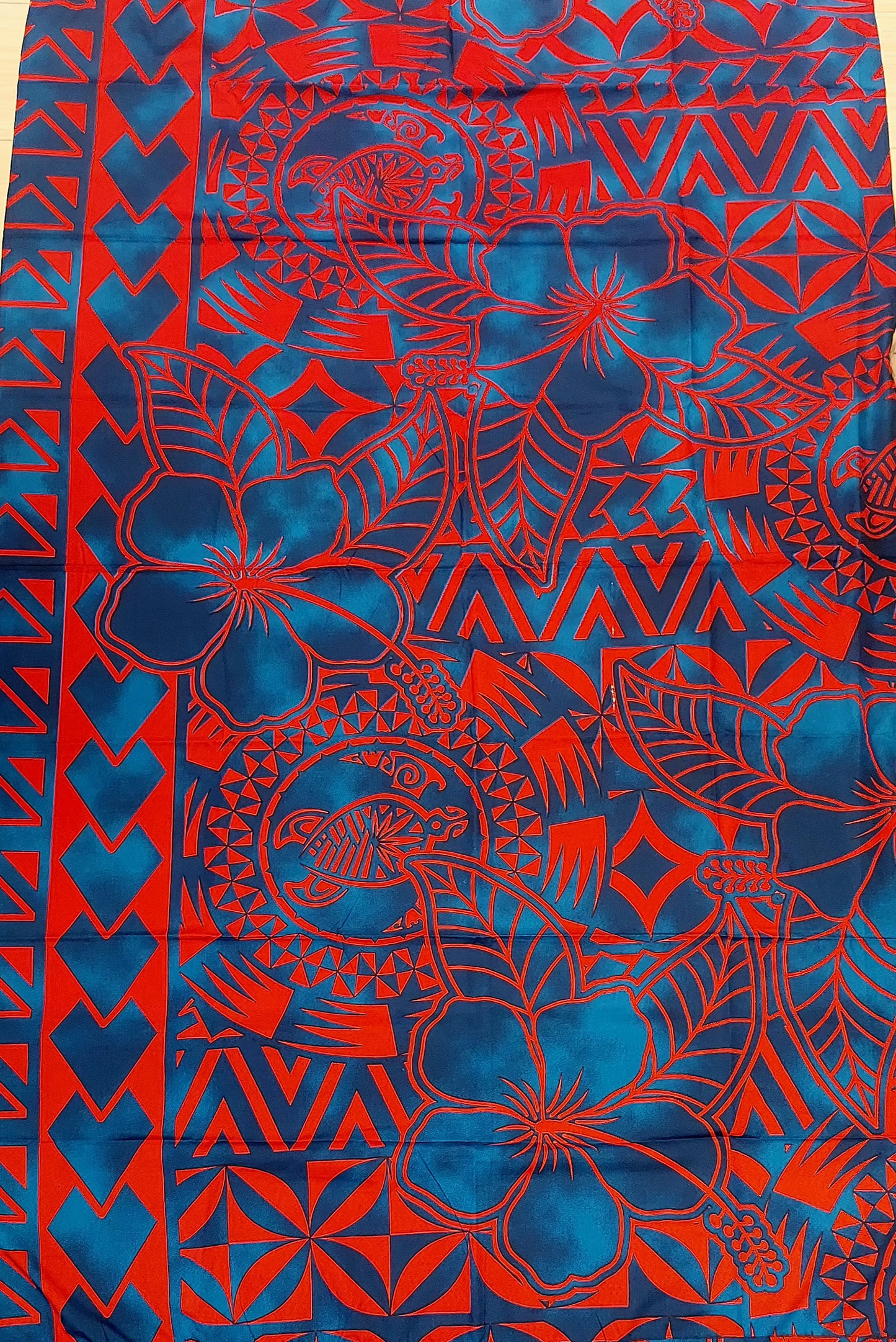 Sarong / Lavalava - 2 Yards Blue and Red