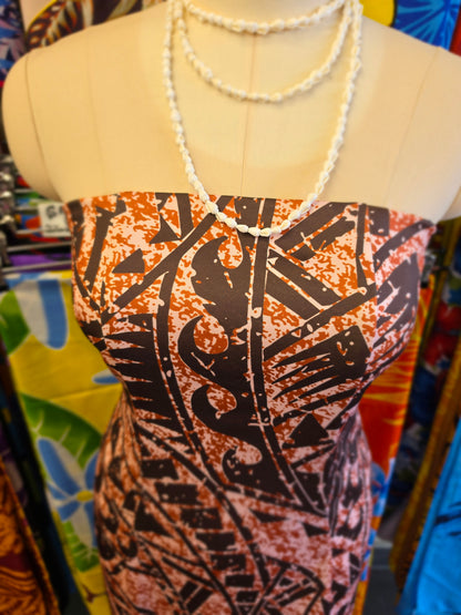 Pacifica Stretch Boobtube Maxi Dress – Brown Tribal Print