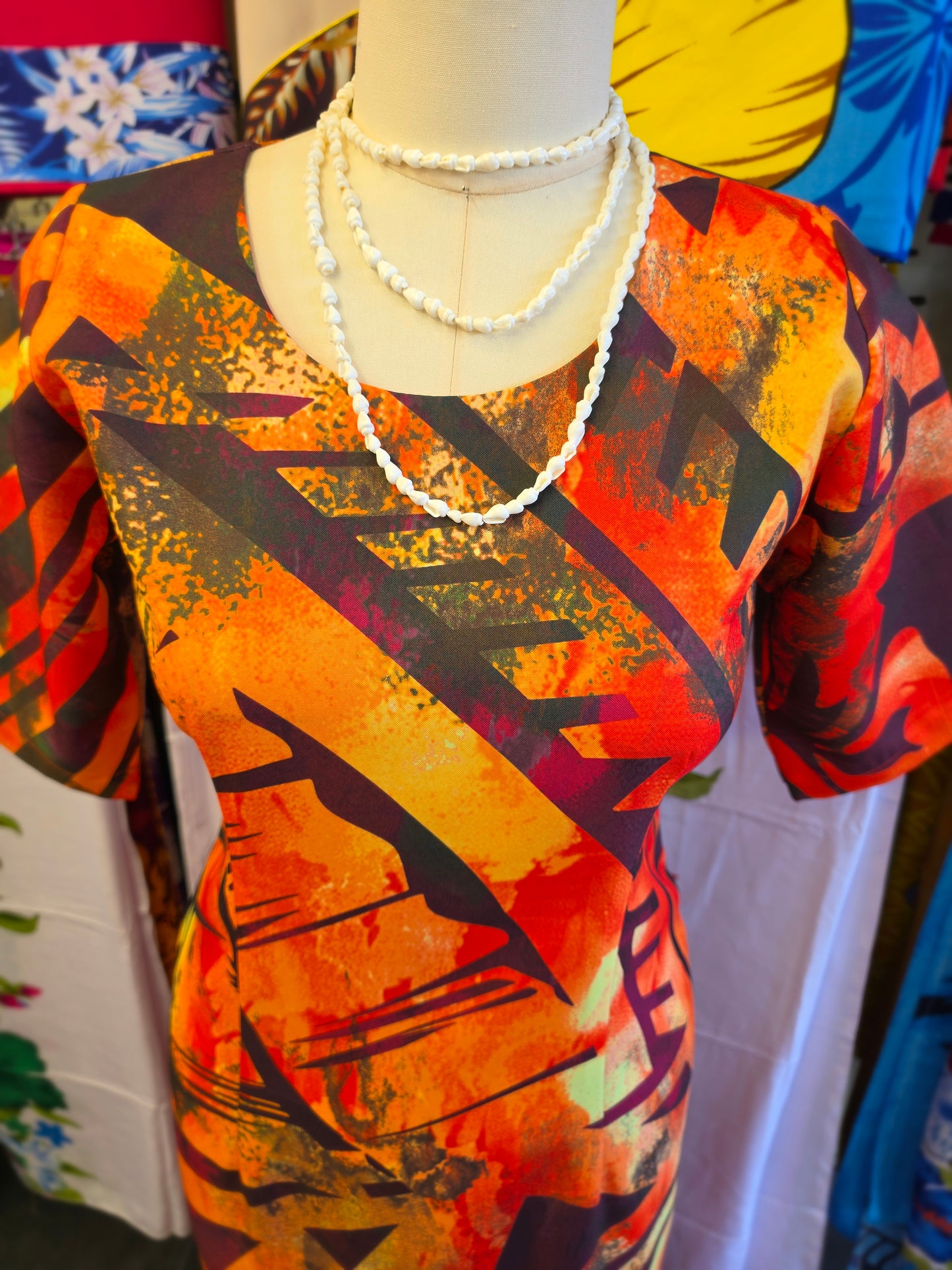 Sunset Tribal  Mermaid Dress
