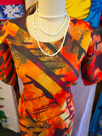 Sunset Tribal  Mermaid Dress