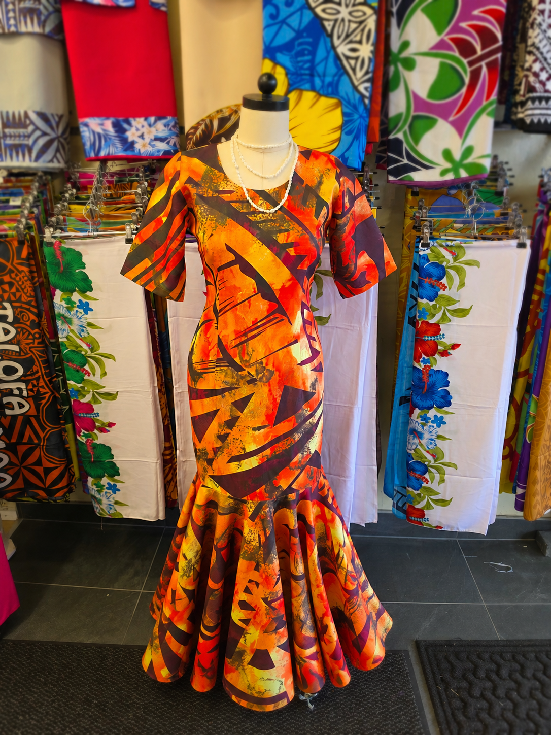 Sunset Tribal  Mermaid Dress