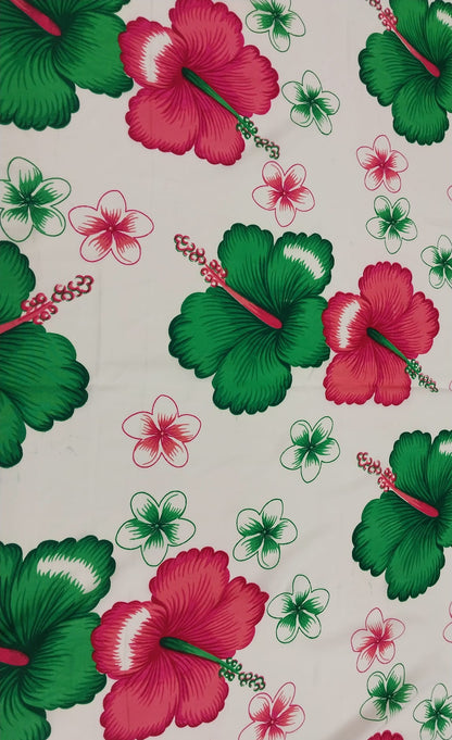 Sarong / Lavalava - 2 Yards Green and Pink