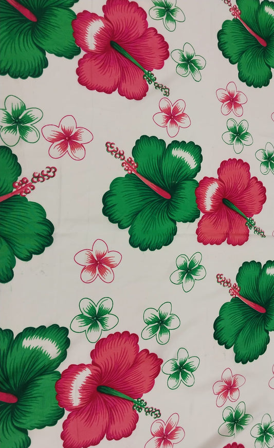 Sarong / Lavalava - 2 Yards Green and Pink