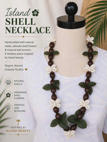 Island shall necklace- Choclate Brown