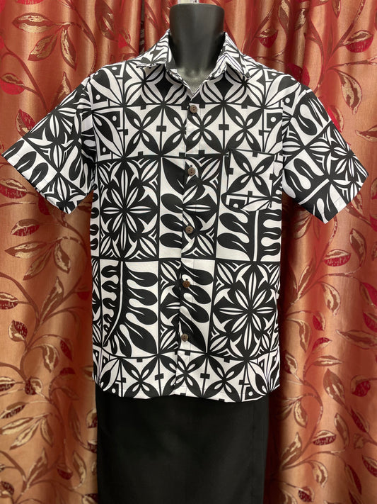 Short Sleeve Shirt - Black & White