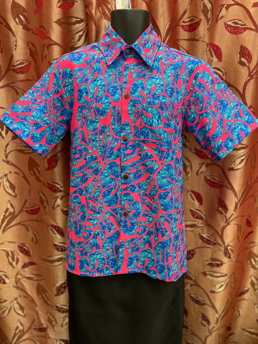 Short Sleeve Shirt - Pink and Blue