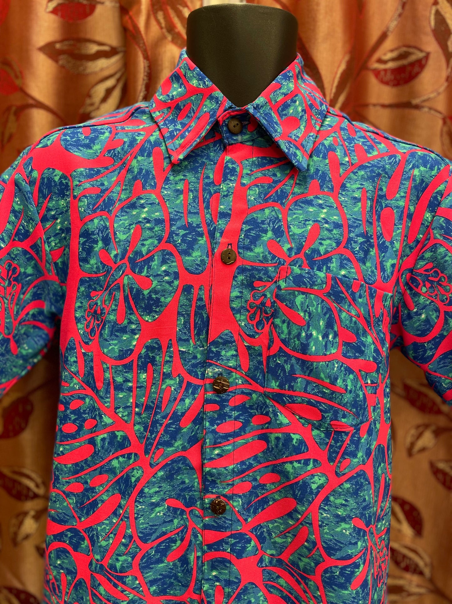 Short Sleeve Shirt - Pink and Blue