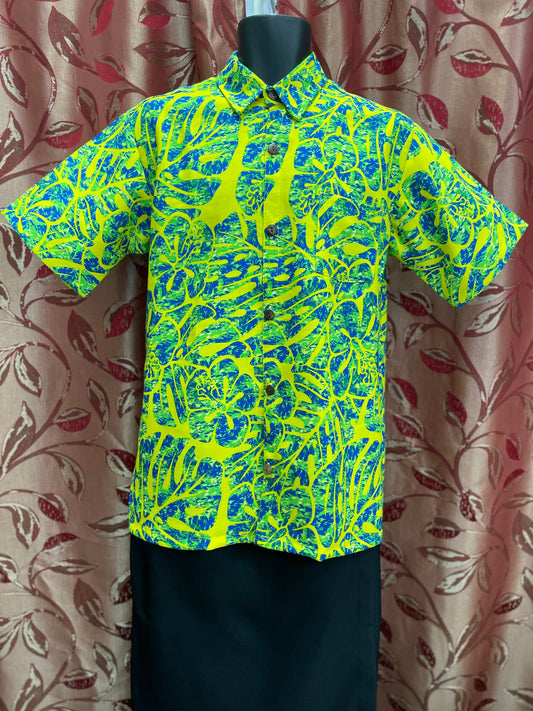 Short Sleeve Shirt - Yellow and Blue