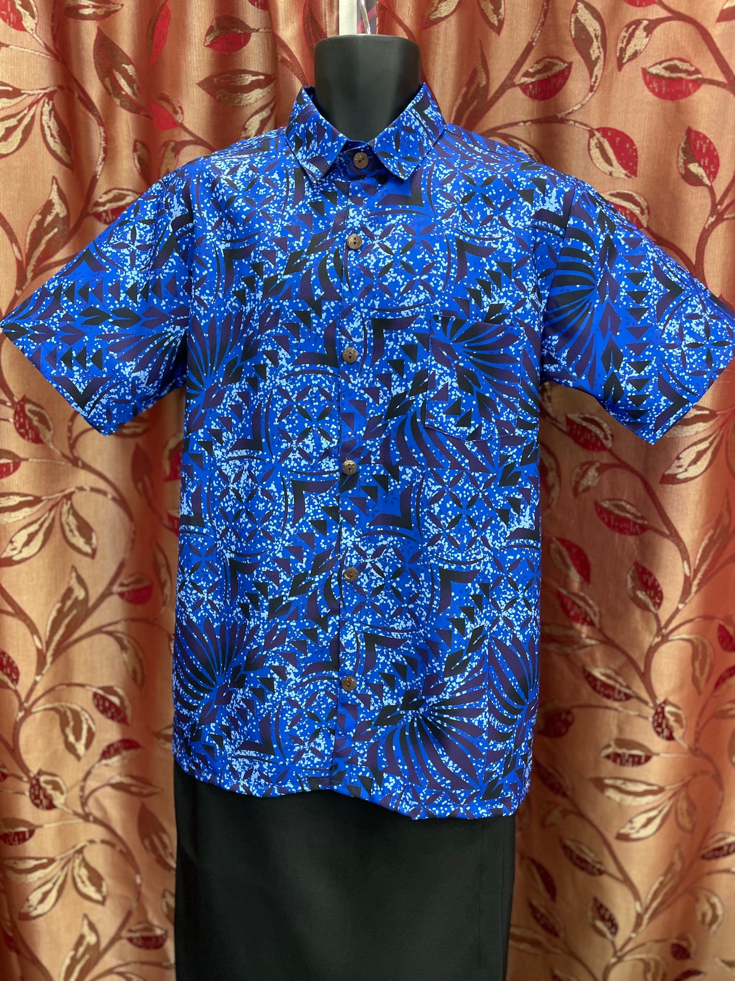 Short Sleeve Shirt - Blue and Black