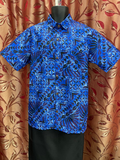Short Sleeve Shirt - Blue and Black