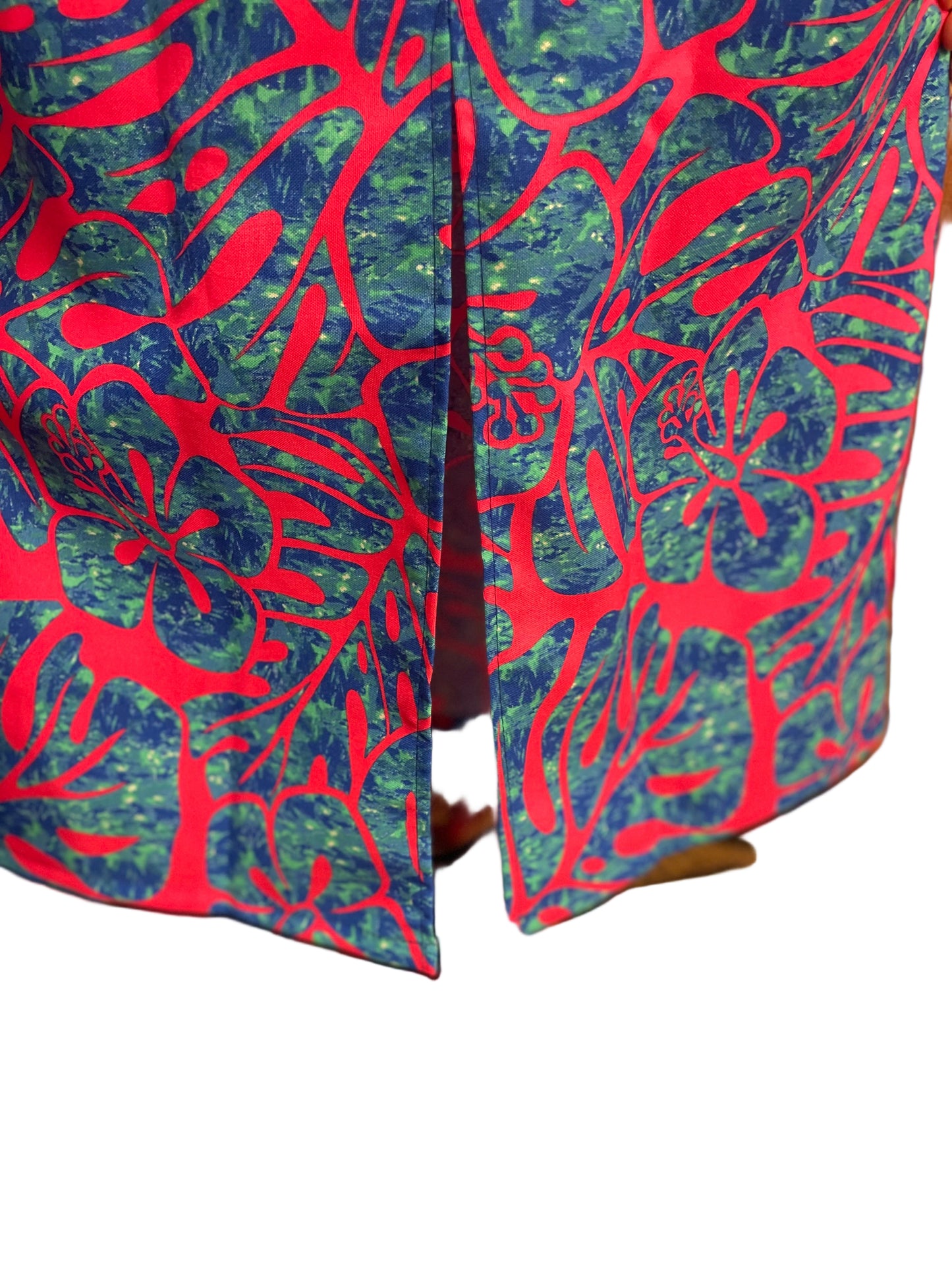 Straight Long Dress with Flare Sleeve - Pink and Blue
