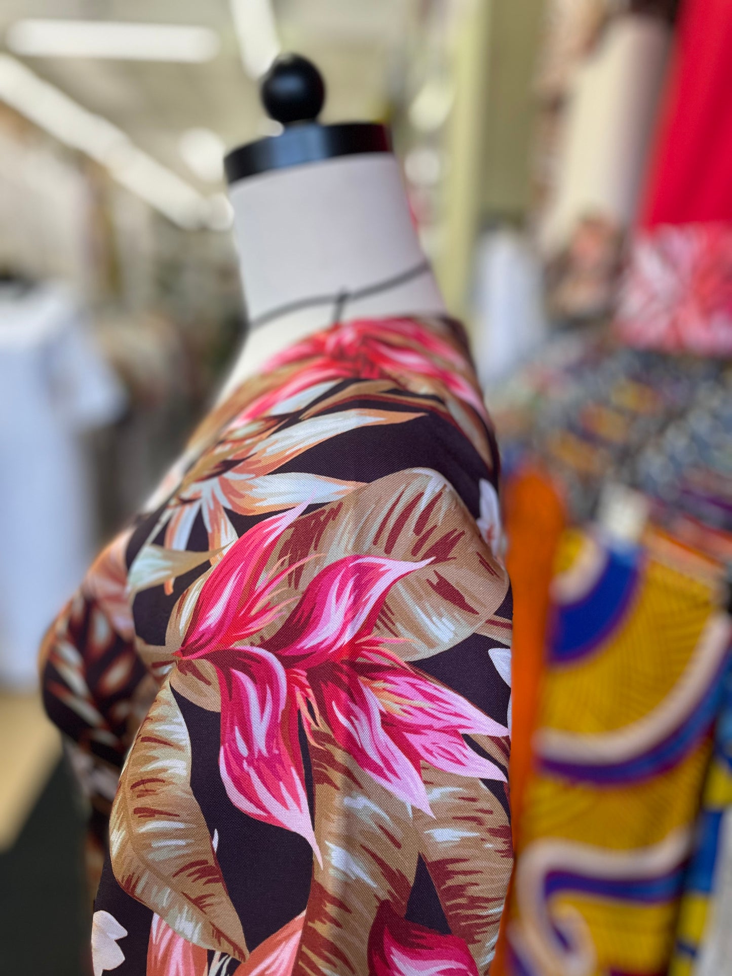 Island Bloom Puletasi – Brown Tropical Print
