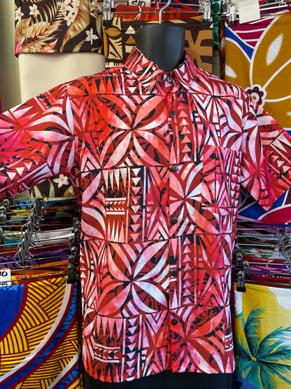 Short Sleeve Shirt - Red and Pink