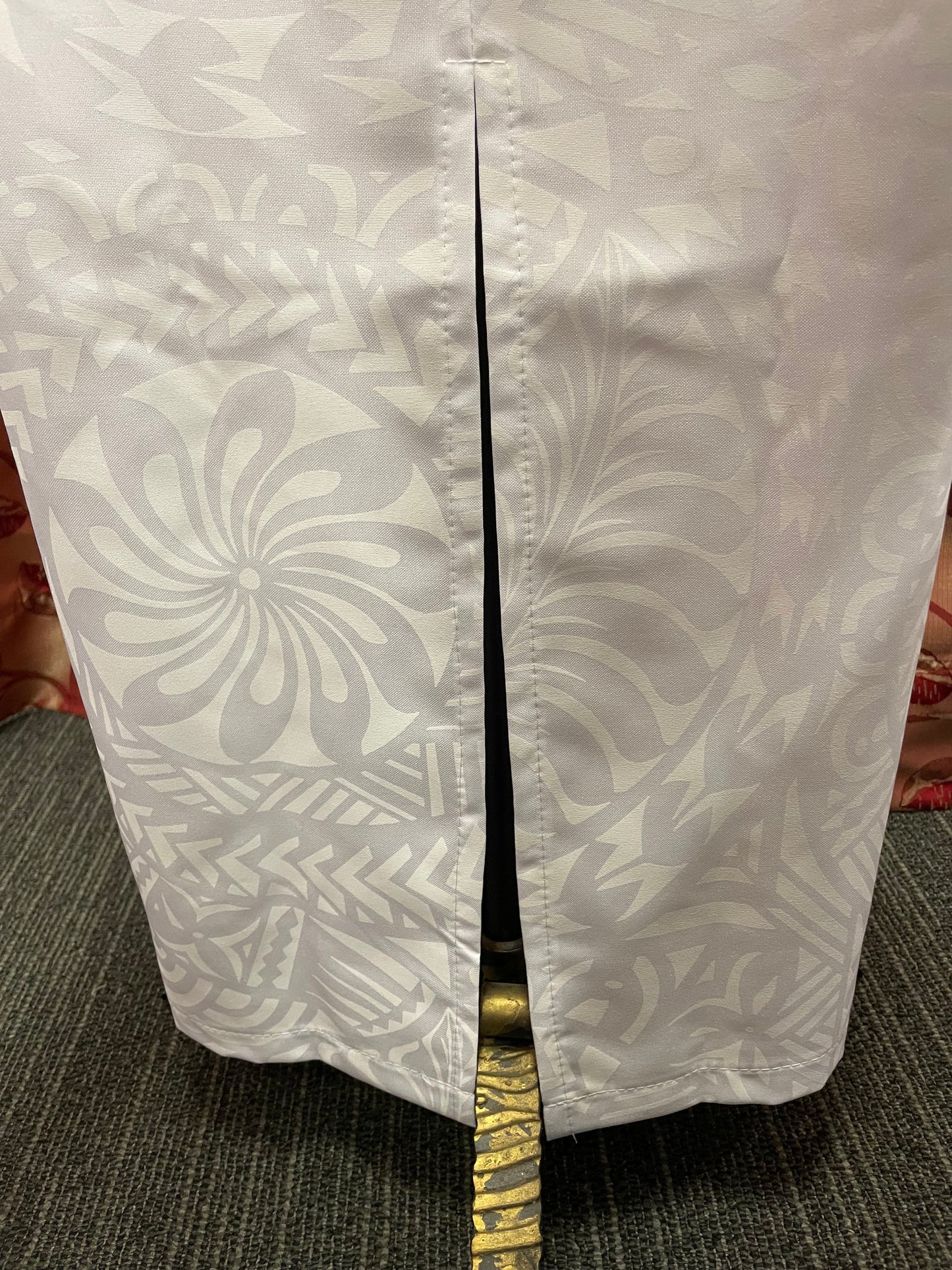 Straight Long Dress with Flare Neck