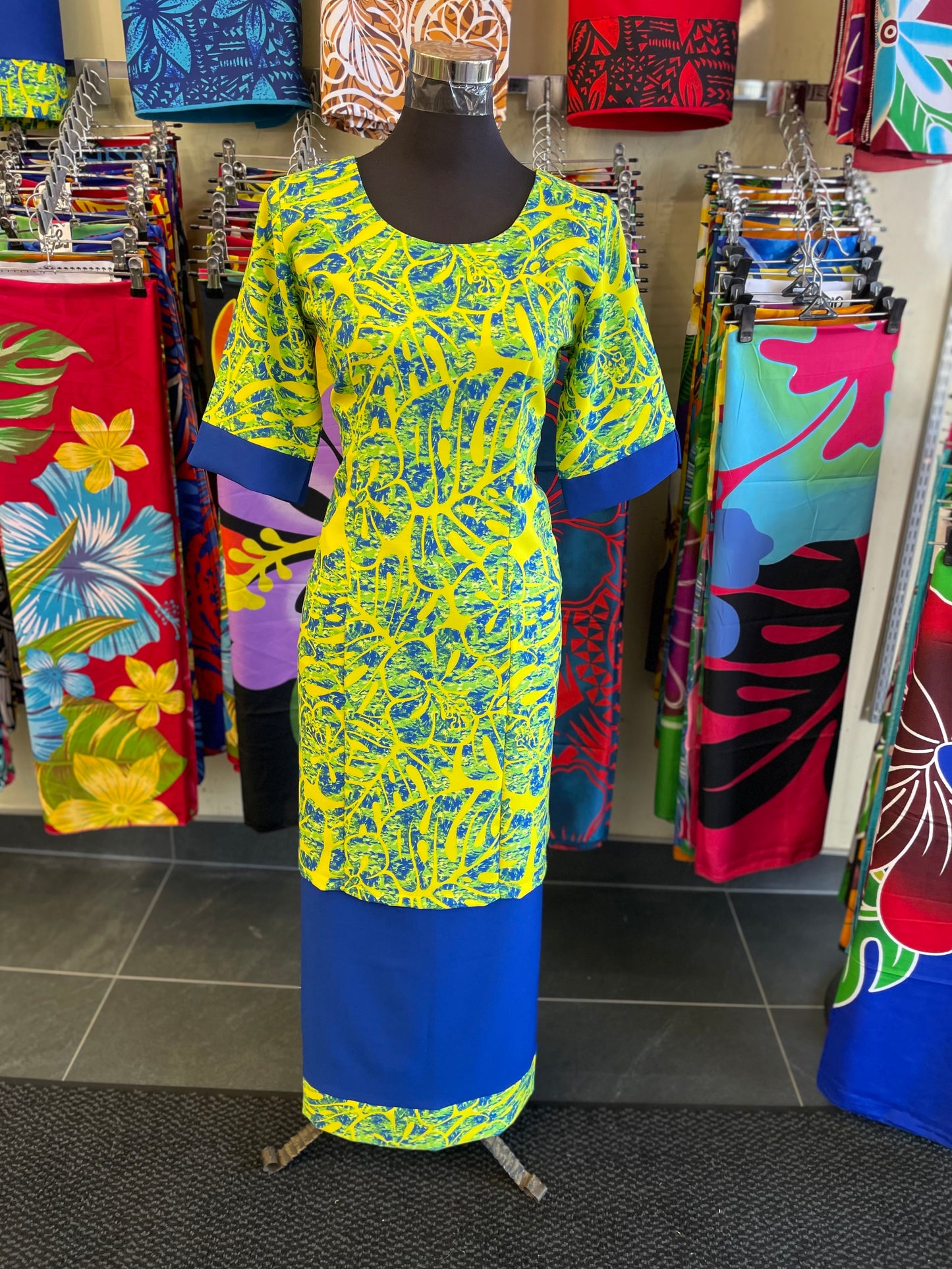 Tropical Blue & Lime Puletasi