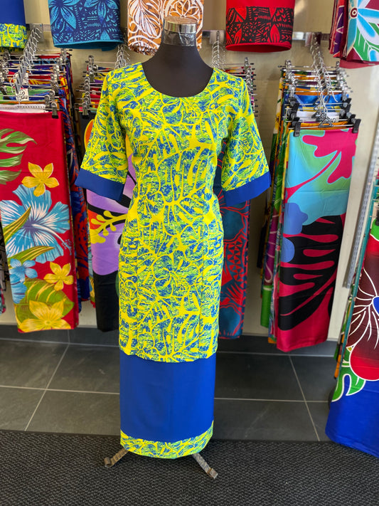 Tropical Blue & Lime Puletasi
