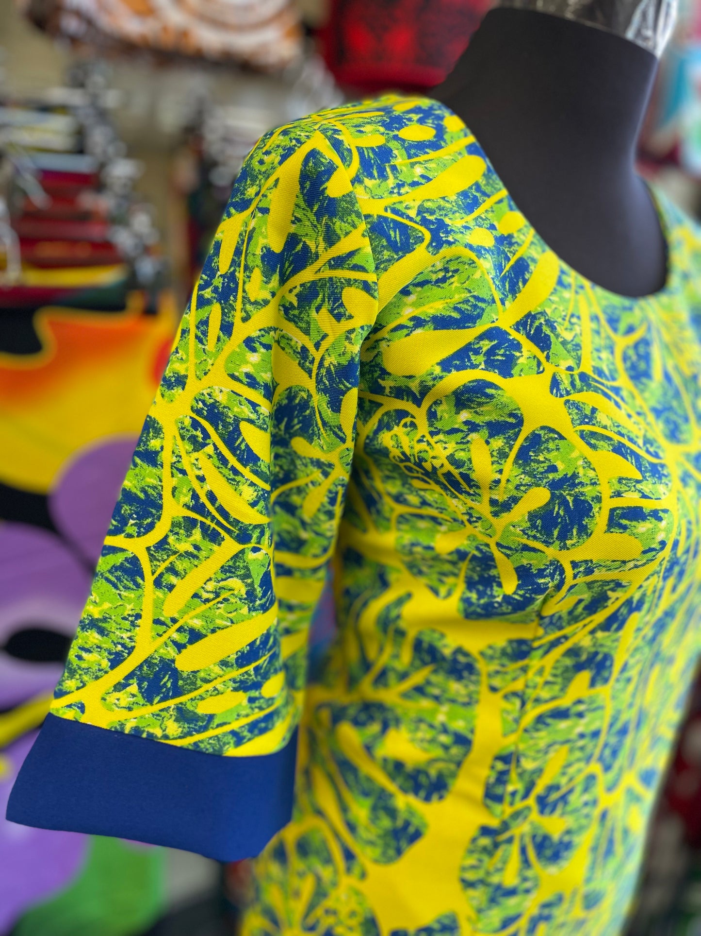 Tropical Blue & Lime Puletasi