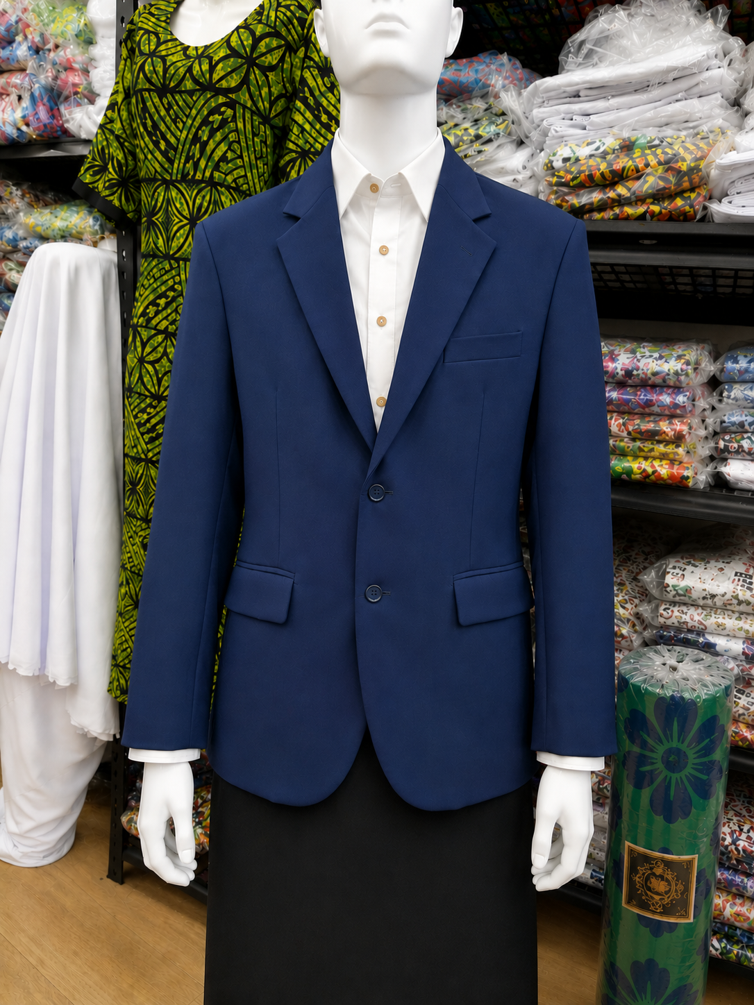 Plain Mens Blazer - Mid Navy Blue