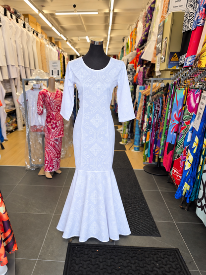 Moana Elegance White Fishtail Dress