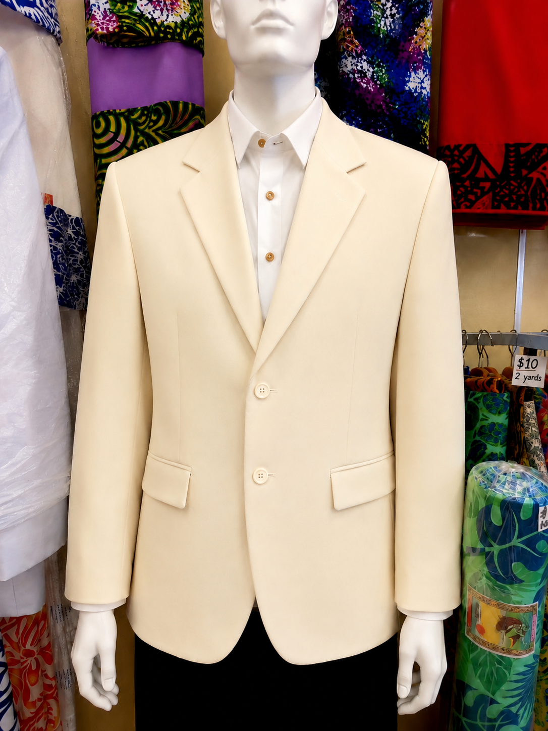 Plain Mens Blazer - Cream / Off-White